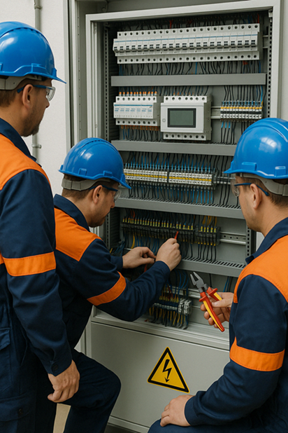 Equipe técnica da Viana Instalações Elétricas